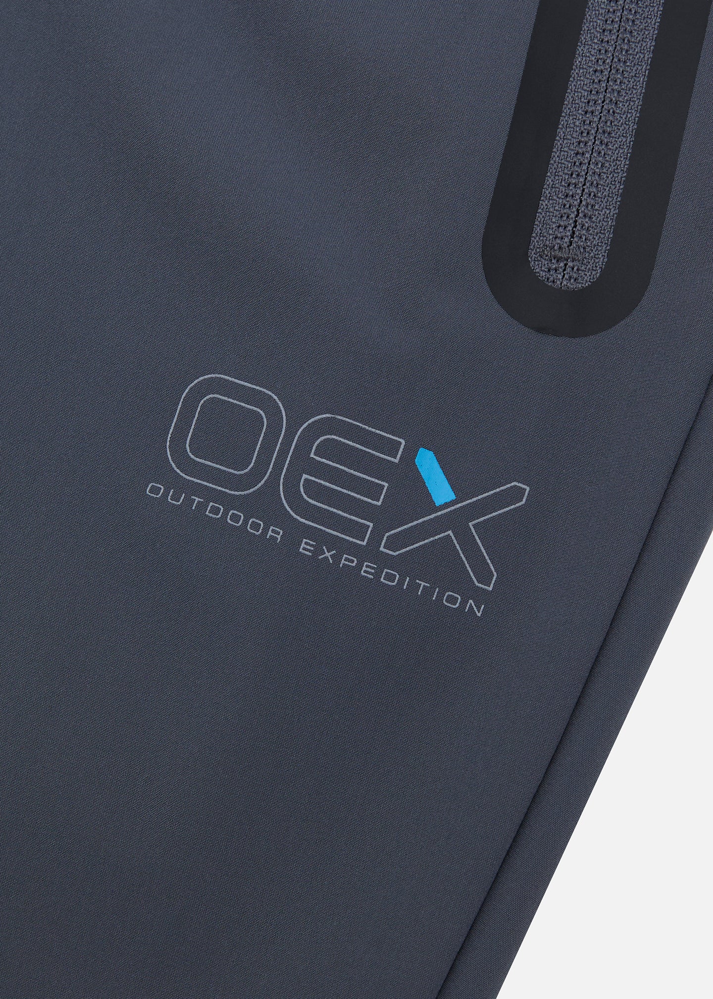 OEX Mens Fell Track Pant-Charcoal-Logo detail