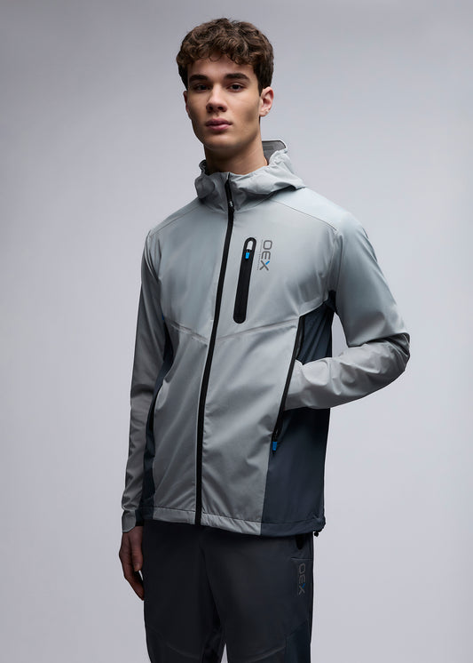 OEX Aspect Tracksuit Top-Light Grey-Front