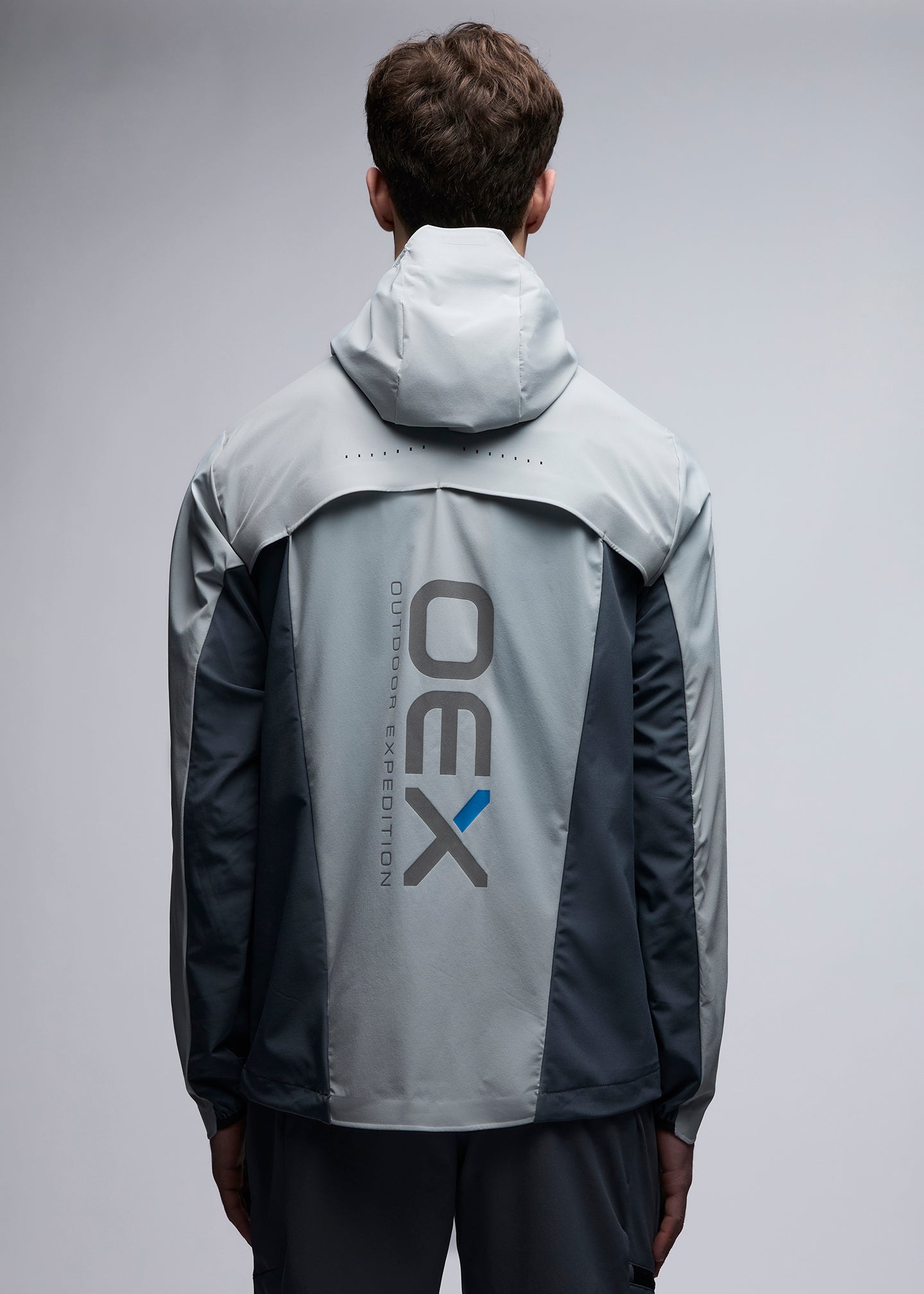 OEX Aspect Tracksuit Top-Light Grey-Back