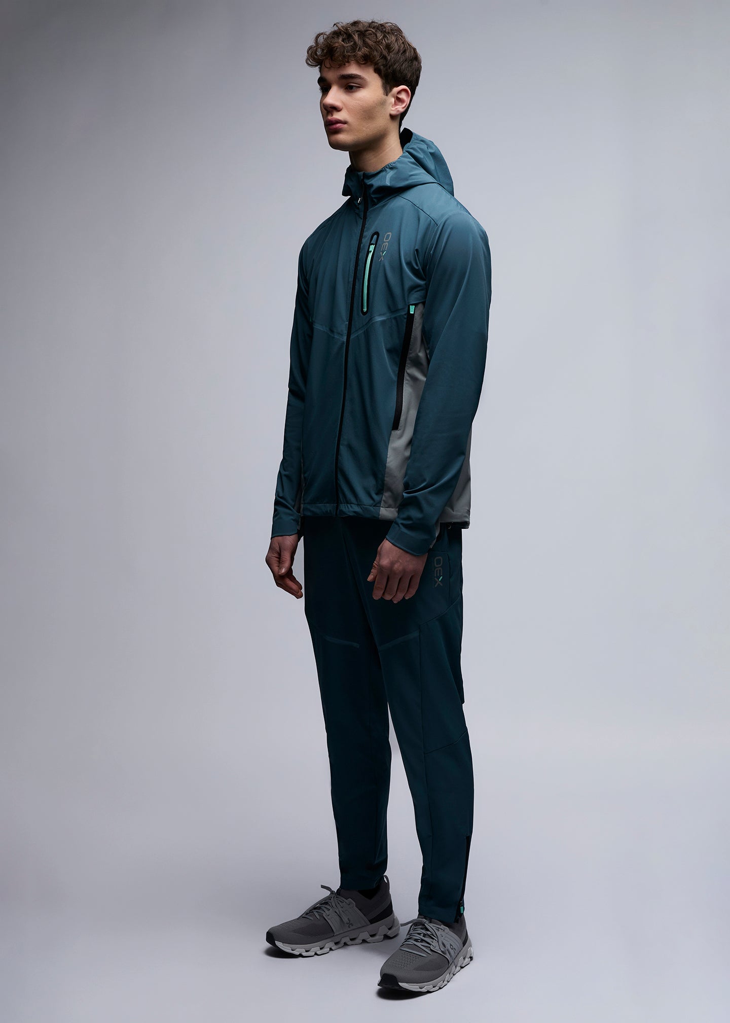 OEX Aspect Tracksuit Top-Slate Blue-Full Body