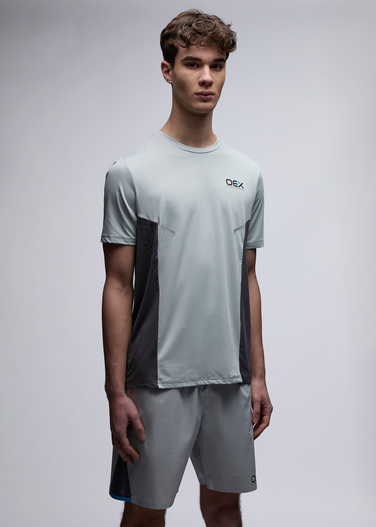 OEX Etrier T-Shirt-Light Grey-Front