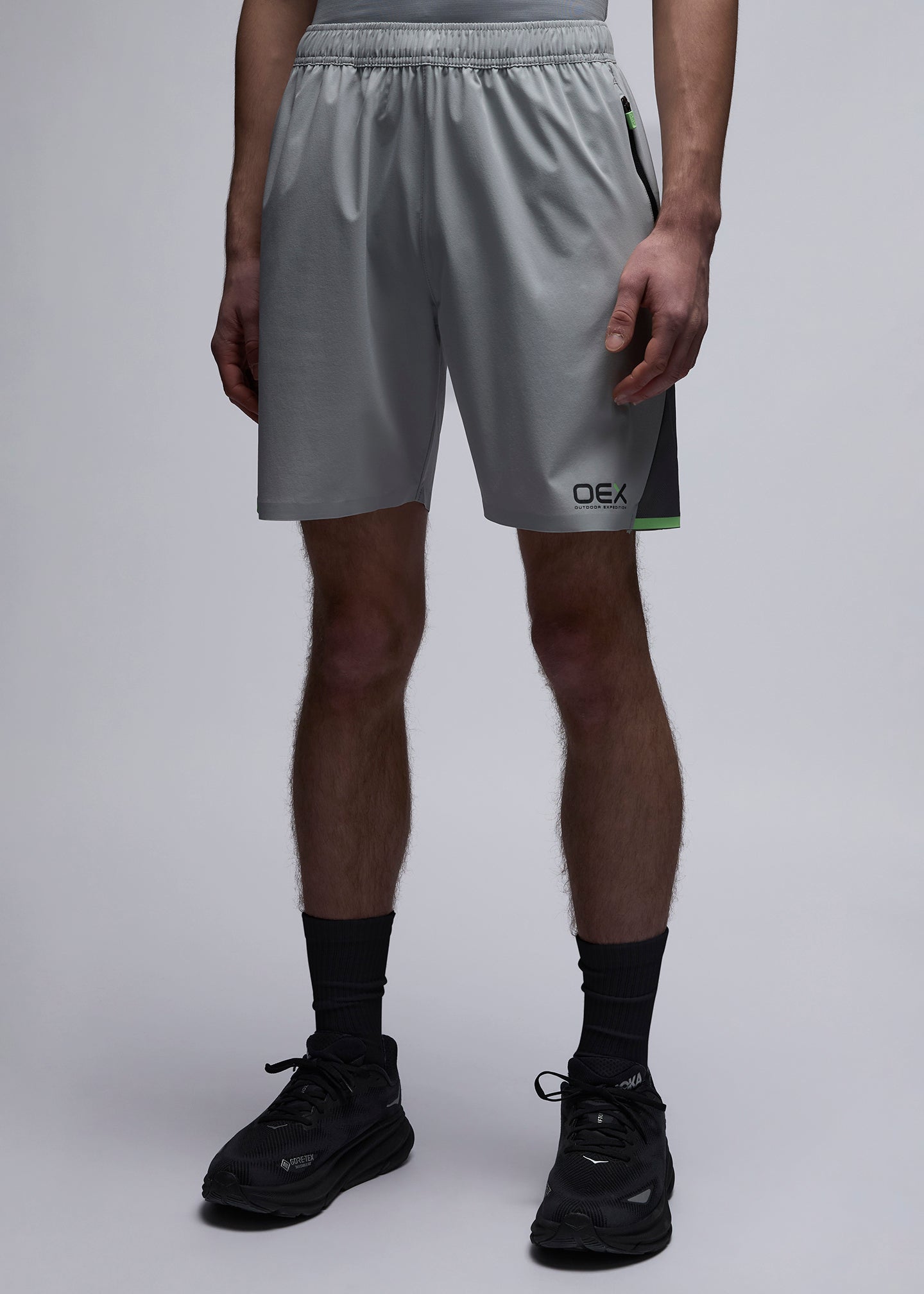 OEX Dyno Short-Light Grey Dark Grey-Front