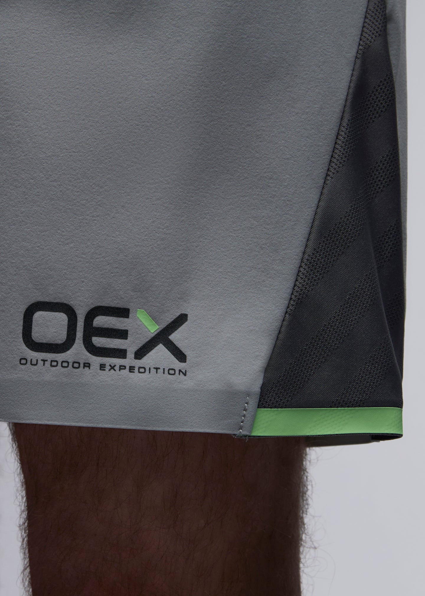OEX Dyno Short-Light Grey Dark Grey-Leg detail