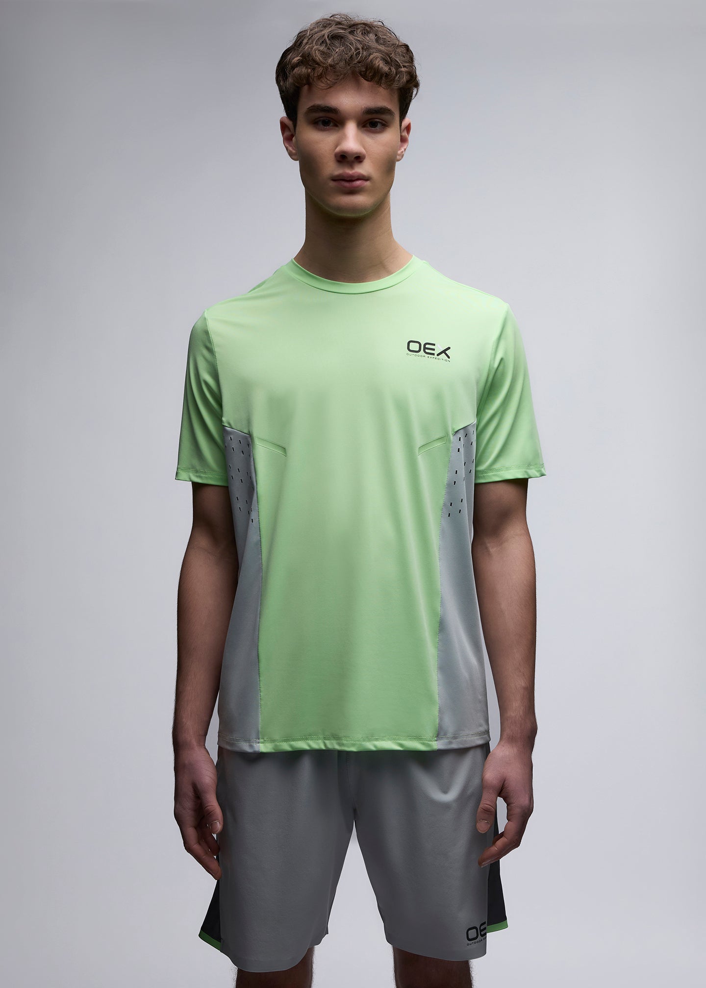 OEX Etrier T-Shirt-Lime-Front
