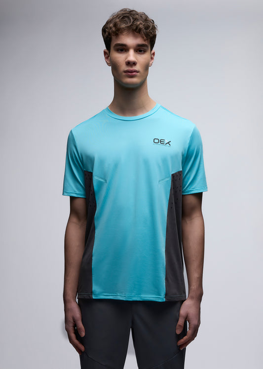 OEX Etrier T-Shirt-Aqua-Front
