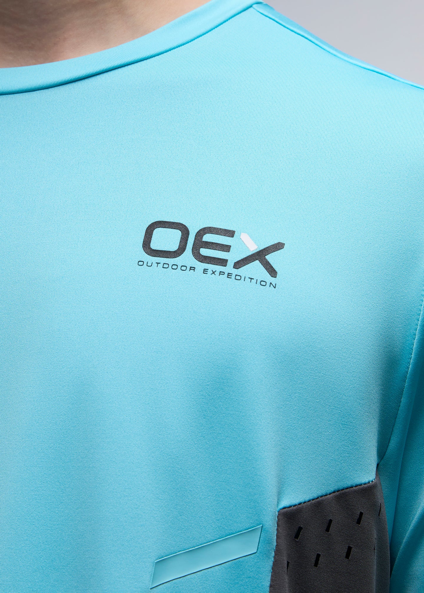 OEX Etrier T-Shirt-Aqua-Front Detail