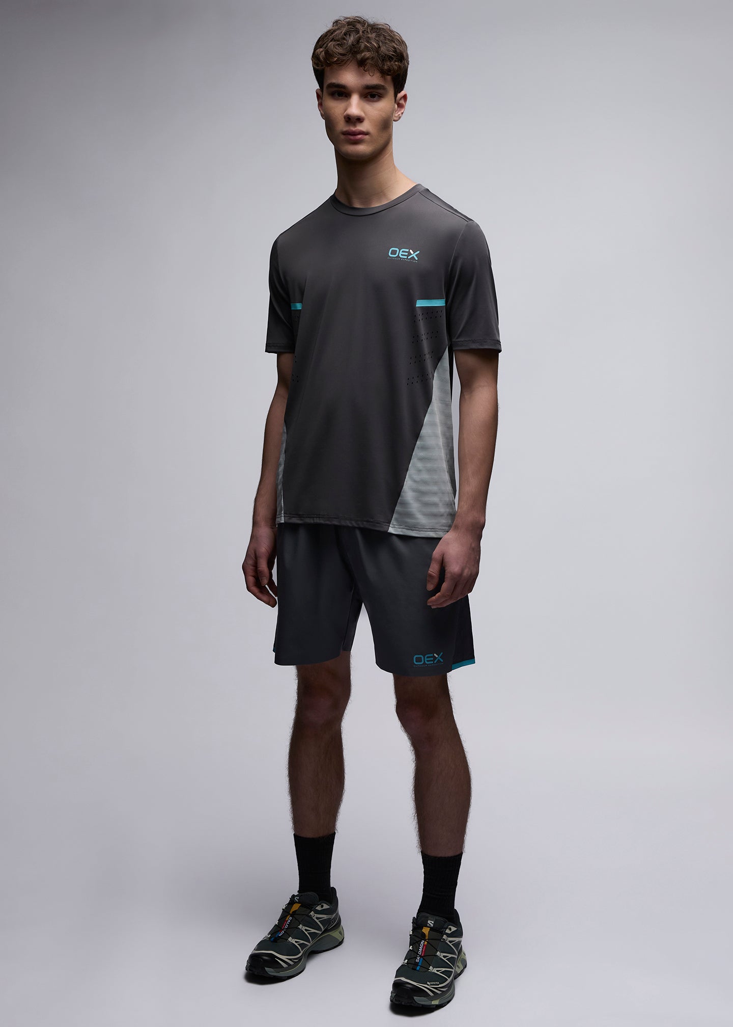 OEX Flash T-Shirt-Charcoal-Full Body
