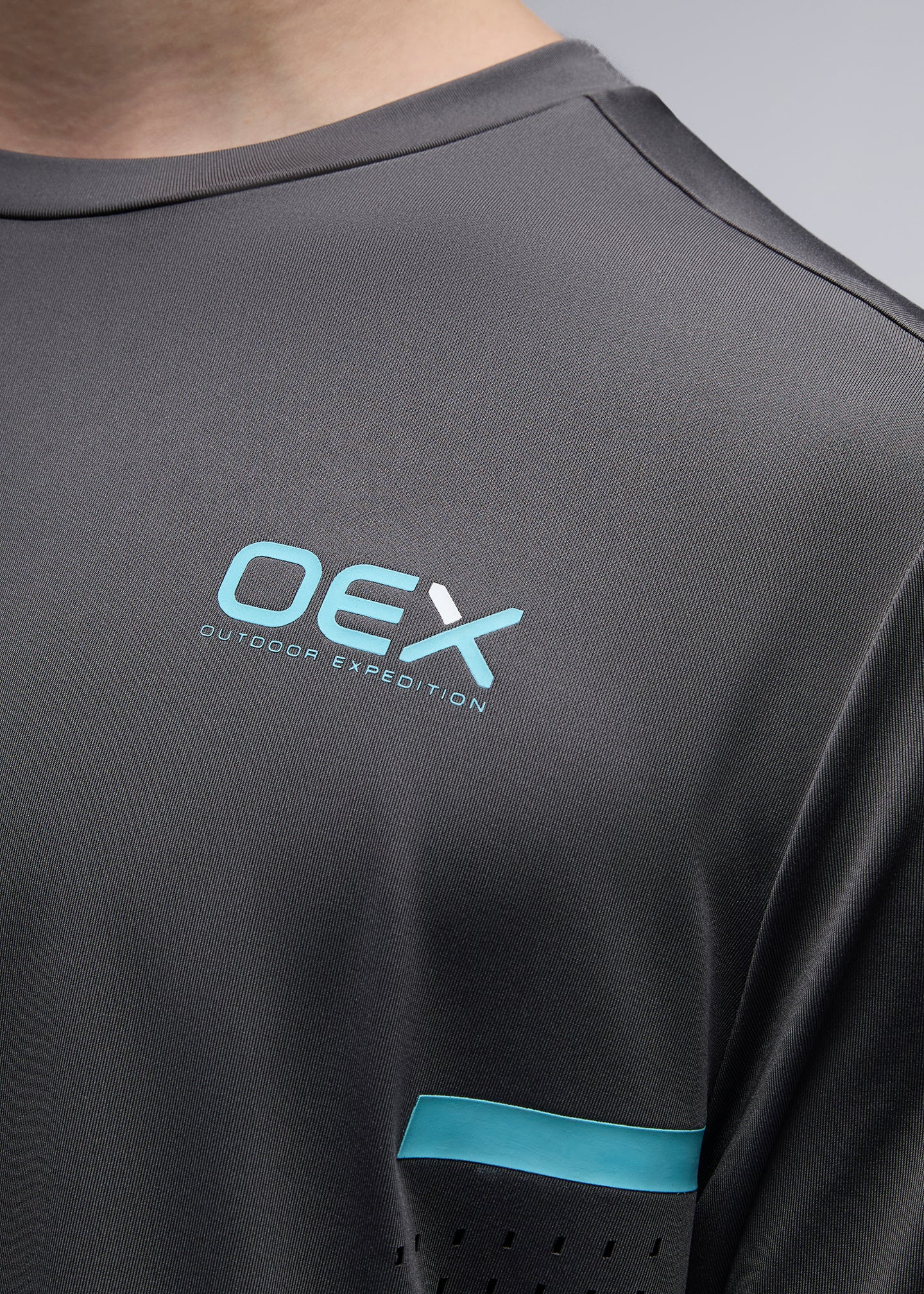 OEX Flash T-Shirt-Charcoal-Detail