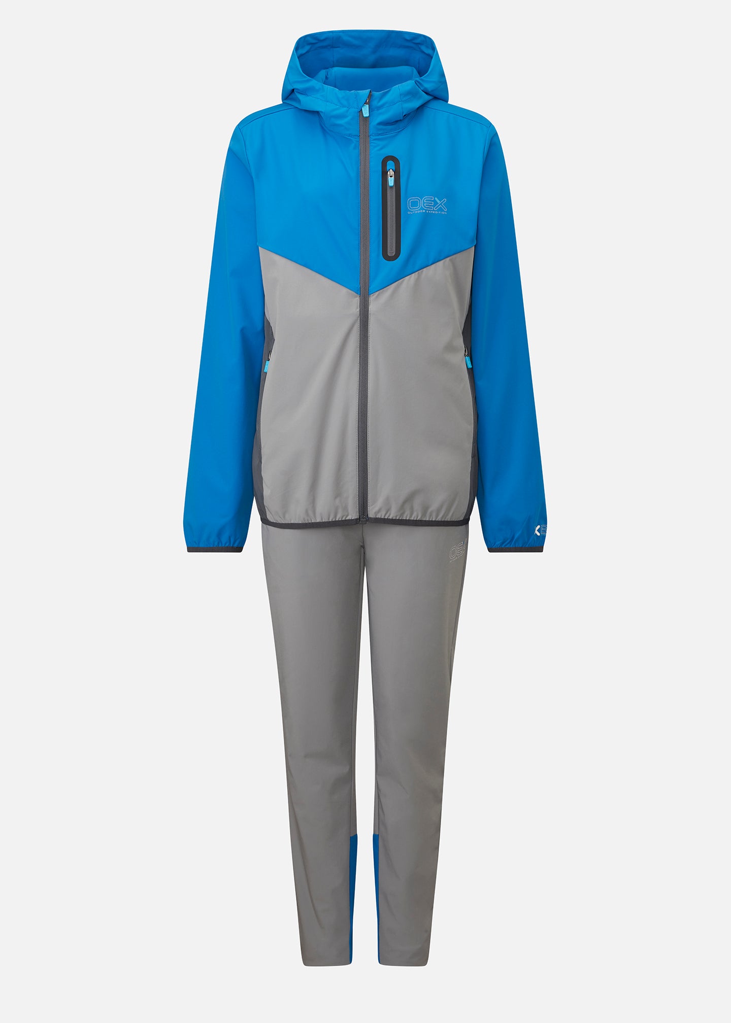 OEX Fell Tracksuit Junior-Grey Blue-Front