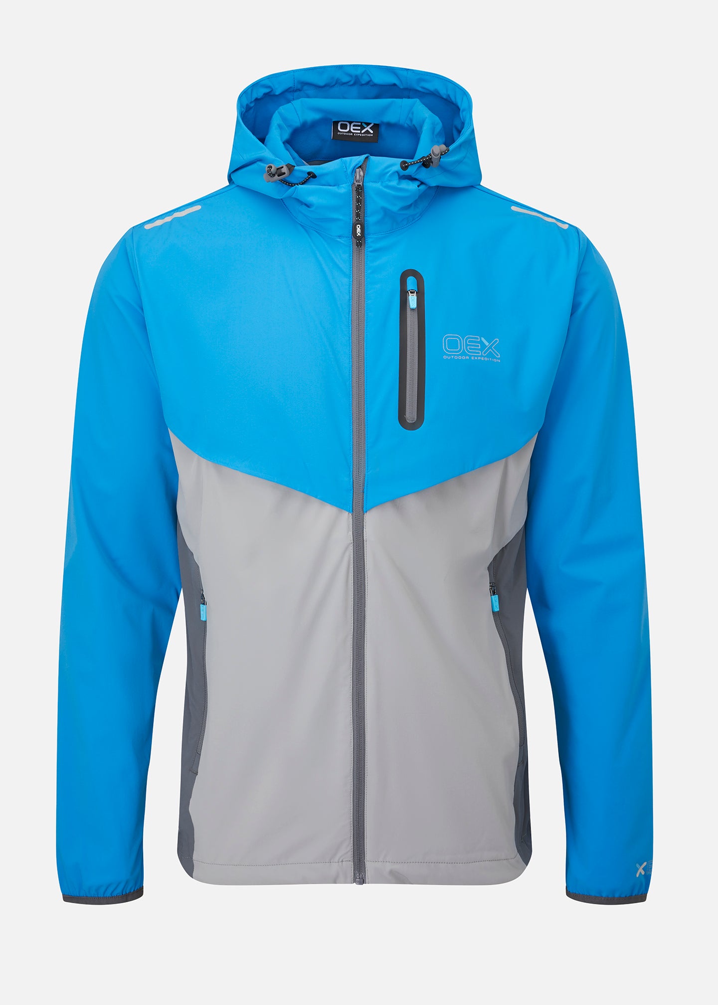 OEX Mens Fell Track Top- Grey Blue- Front