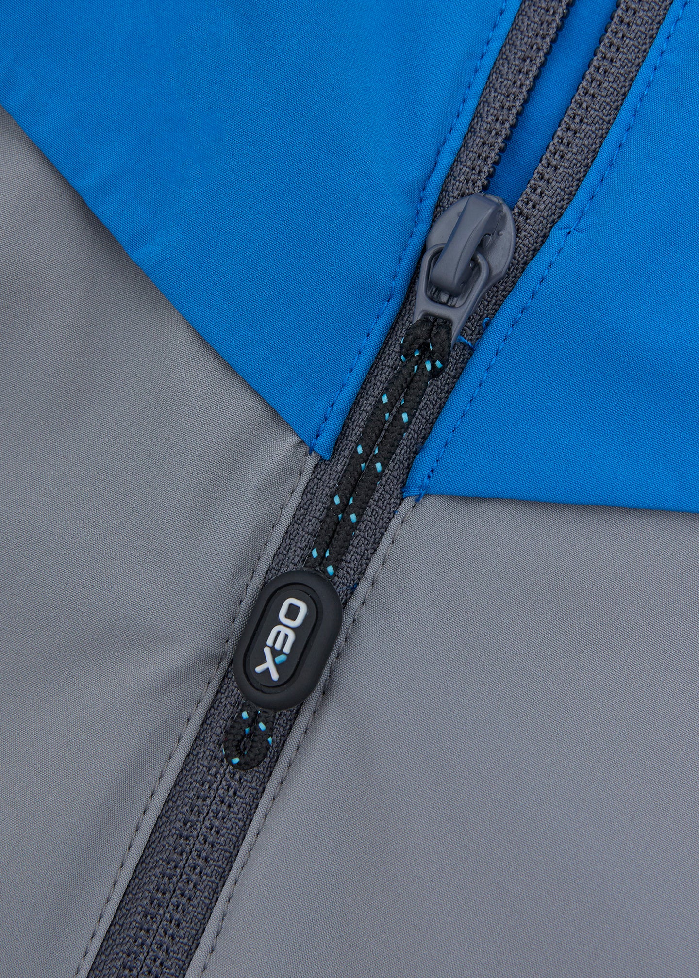 OEX Mens Fell Track Top- Grey Blue- Branded Zip detail 