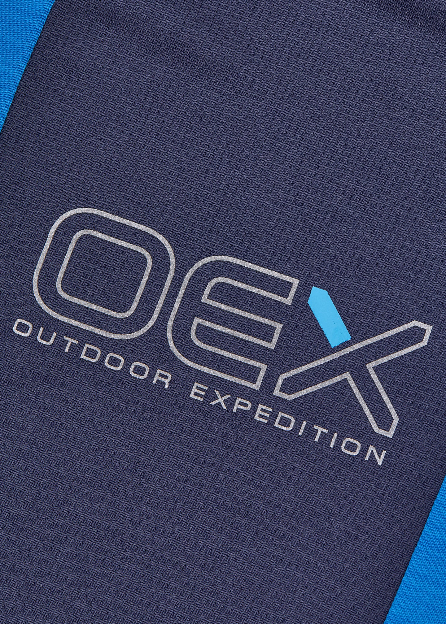 OEX Men's Hewitt Tshirt - Blue -Reflective logo detail 