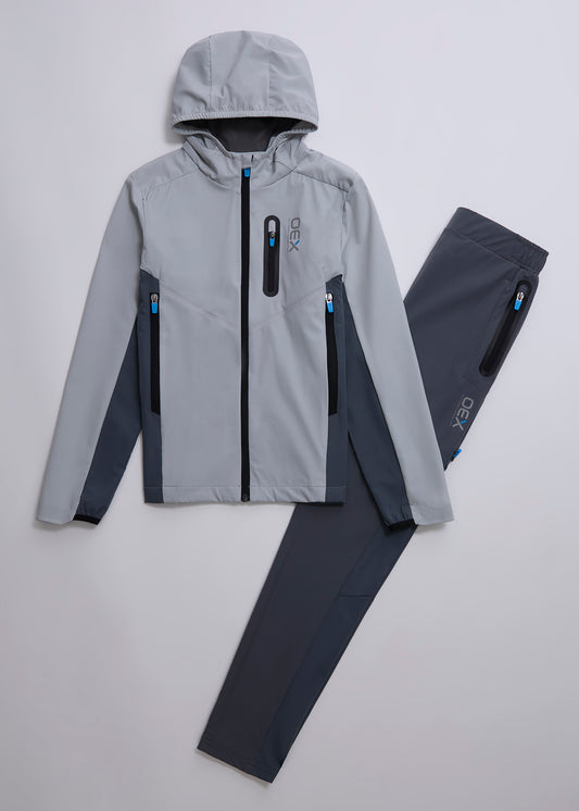 OEX Aspect Tracksuit Boys Set-Light Grey-Front