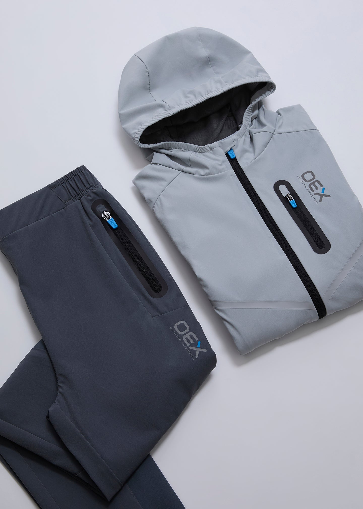 OEX Aspect Tracksuit Boys Set-Light Grey-Detail