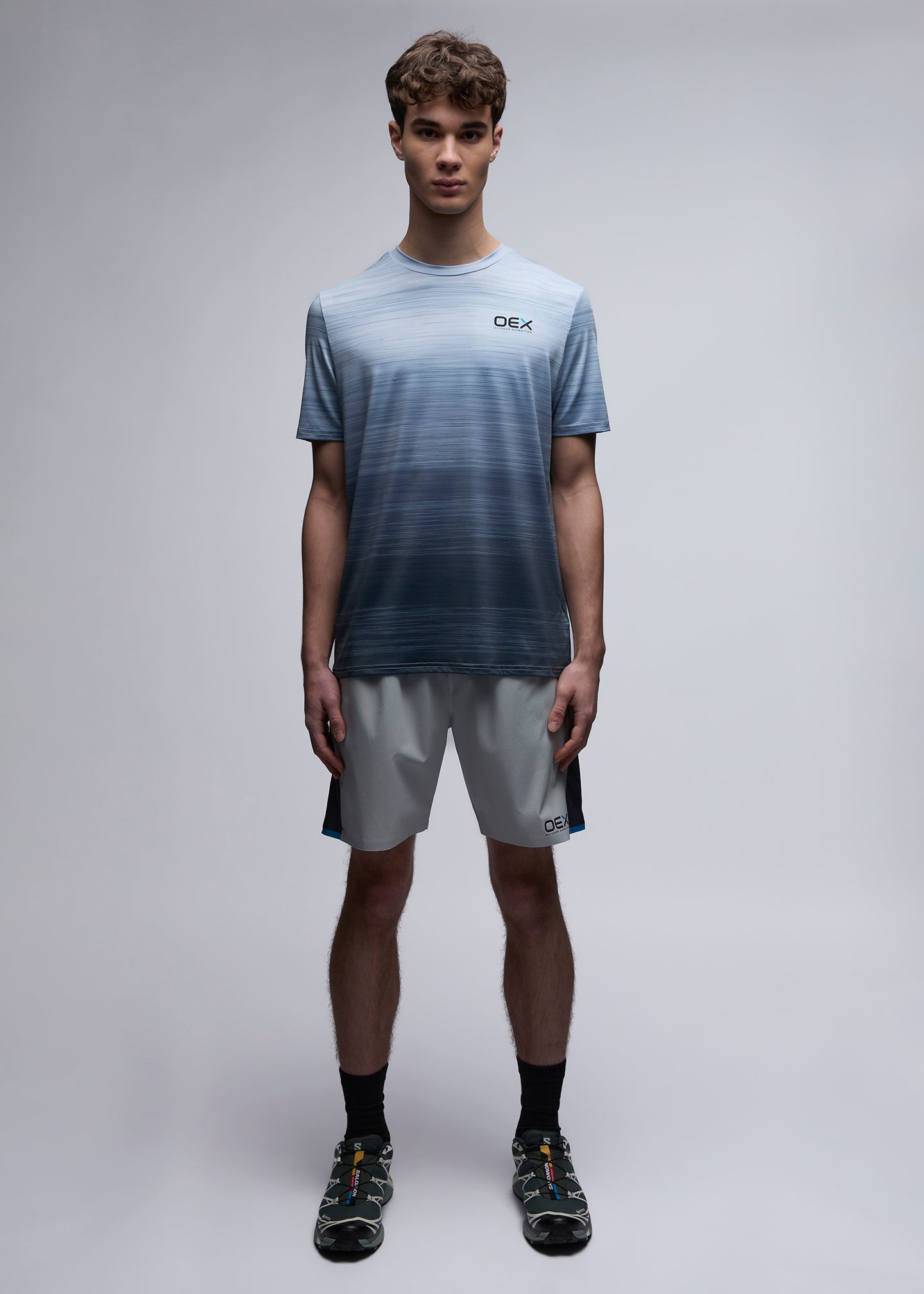 OEX Neve T-Shirt-Light Grey-Full Body