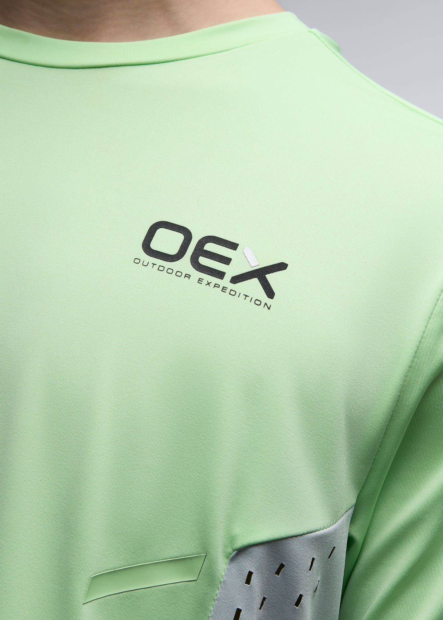 OEX Etrier T-Shirt-Lime-Front Detail